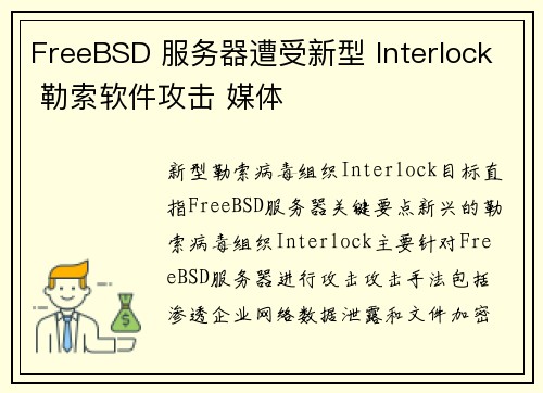 FreeBSD 服务器遭受新型 Interlock 勒索软件攻击 媒体