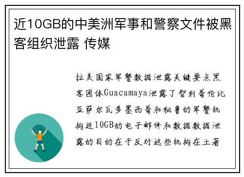 近10GB的中美洲军事和警察文件被黑客组织泄露 传媒 近10GB的中美洲军事和警察文件被黑客组织泄露 传媒