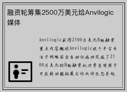 融资轮筹集2500万美元给Anvilogic 媒体